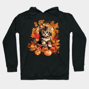 Cute Cat Autumn Fall Season Lover Hoodie